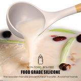 Silicone Cooking Utensils Set - 446°F Heat Resistant Silicone Kitchen Utensils for Cooking,Kitchen Utensil Spatula Set (Khaki) oannao