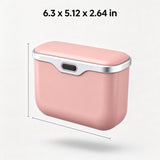 Mxqtuv Hanging Car Trash Can, Leakproof Garbage Bin with Lid, Pink