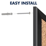 Quartet Cork Bulletin Board 36"W x 24"H Pin Board, Black Aluminum Frame (2303)