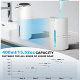Automatic Soap Dispenser Liquid Touchless: 13.52oz/400ml Wall Mounted USB Rechargeable - 4-Level Adjustable, White