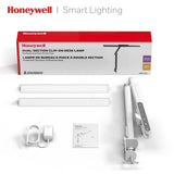 Honeywell LED Desk Lamp with Clamp - HJ1 Sunturalux Eye-Caring Clip on Lights for Home Office, 1200LM Clamp Lamp 4 Color Modes Stepless Dimming Task Desk Light for Working White
