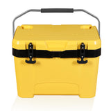 27 Quart Ice Cooler, Portable Ice Chest Hard Cooler Box with Retention Insulation and Heavy Duty Handle YELLOW JACKET