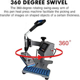Sublimation Heat Press Machine for Blank Pens, Manual Pen Printing Machine with 360° Rotating Swing-Away Arm, Digital Temp Control (180-200°C), 25-Second Transfer, 220V 200W for Custom Gifts & Busines