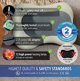 Zyllion Shiatsu Back and Neck Massager with Heat - 3D Electric Kneading Deep Tissue Massage Pillow for Muscle Pain Relief, Cream, ZMA-13