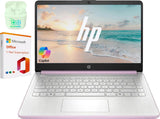 HP 14" Business Laptop Computer with 1-Year Office 365, Intel Quad-Core N150 Processor, 4GB RAM 640GB Storage (128GB UFS+512GB SD Card), Windows 11 Home, PLUSERA Earphones, Honey Lavender