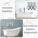 No-Drill 3 Pack 500ml Wall Mounted soap Dispenser for Bathroom and Kitchen, Shampoo and Conditioner Dispenser Drill Free with Adhesive(Round-Silve)