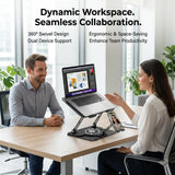 Laptop Stand for Desk,Adjustable Computer Stand with 360° Rotating Base,2-in-1 Laptop Stands with Phone Holder