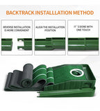 Golf Putting Mat Slim Compact 7.7-Inch Wide Single Hole – 8.5 Feet Long with Range Markers, Automatic Ball Return for Golfers Ascent