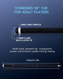 KONLLEN 2.0 Carbon Fiber Pool Cue Set, Low Deflection 12.5mm Tip
