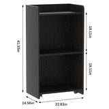 Podium Stand - Portable Podium Stand with 4 Rolling Wheels, Pulpits for Churches with Adjustable Shelf, Hostess Stand (Black) aboxoo