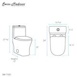 Toilet Dual Flush 1.1/1.6 GPF with Side Holes, Glossy White Swiss Madison