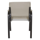 Office Star FL Series Faux Leather Guest Office Chair with Black Finish Frame, Taupe