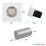 LUXRITE 3-Inch LED Trimless Recessed Spotlight with Nickel Reflector Trim Replacement 15W, 1100LM, 2700K-5000K, 60° Beam Angle, Dimmable, Push-n-Lock CRI90 Damp & IC Rated, ETL White + Nickel (4 Pack)
