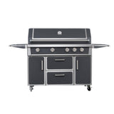 RENDGO LPG 4 Cast Burners Outdoor Kitchen Grill Island, 99,000 BTU, Grey Painting