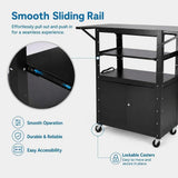 EliteEdge AV Cart with Wheels and Power, AV Cart with Wheels, Computer Cart