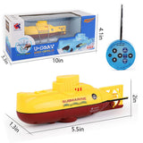 Tsiodot Mini RC Submarine Waterproof Remote Control Boat Underwater Diving Fish Tank Toy for Kids Birthday Gift（Yellow）