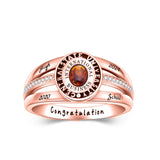 Oseew 2027 Class of Graduation Ring Women High School College (Rose Gold)