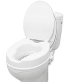 PEPE Mobility Raised Toilet Seat with Lid for Elderly 4" High, Fits Round and Elongated up to 15" Wide, Commode Seat with Sturdy Brackets, Medical Aid