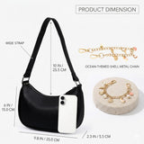 Small Crescent Shoulder Bag for Women, Black
