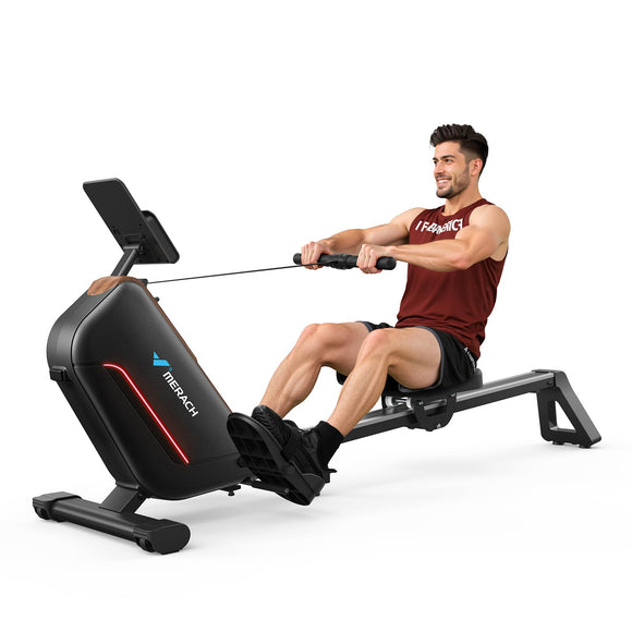 MERACH Rowing Machines for Home, Powerful Electromagnetic Row Machine with 51.2