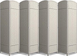 Sorbus 8 Panel Room Divider 6 ft. Tall - Privacy Screen, Extra Wide Double Hinged Panels, Mesh Hand-Woven Design