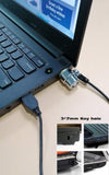 LORADAR 10Pack Laptop Security Cable Lock Anti Theft 6.7Feet for Laptops, Monitor & Other Devices (Keyed Different+Master Key)