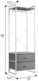 Sorbus Clothing Rack with Drawers - Clothes Stand Dresser - Wood Top, Steel Frame, & Fabric Drawers - Tall Closet Storage Organizer - Garment Rack for Hanging Shirts, Dresses, & Jackets