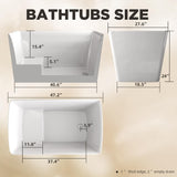 LOHCHE 48"×28"Acrylic Material Freestanding Bathtubs,The Bathtub Is Equipped with Comfortable Built-In Seats,Environmentally Friendly,Durable,Sturdy and Easy to Clean