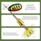 TB Tbuymax Fishing Spinner Baits for Freshwater and Saltwater, 10pcs Rooster Tail Fishing Lures & Spinning Spoons, Hard Metal Baits for Bass Trout Salmon with 2 Tackle Boxes