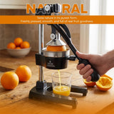 Cast Iron Juicer, Easy to Clean Heavy-Duty Manual Citrus Juicer, Manual Citrus Hand Press with a Stainless Steel Cup, Pomegranate, Orange Lemon Squeezer for Home Kitchens & Restaurants