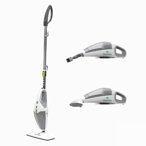 Steamfast SF-295 3-in-1 Mop, Handheld Steam Cleaner, and Fabric Steamer, 7 Steam Levels, 9 Accessories, 2 Washable Mop Pads Steamfast