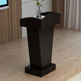 Portable Minimalist Wood Lectern - Adjustable Podium for Teachers & Conferences Open Storage Design Perfect for Presentations & Events