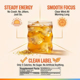 VeryVery Good Tea Crystals - Sweet Peach Energy Tea with Green Tea Caffeine + L-Theanine, Sugar Free Drink Mix, No Jitters, Hot or Cold Single Serve Sachets, 10 Pack