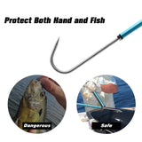SANLIKE Fishing Gaff Fishing Hook - Stainless Steel Extra Strong Sharp Fishing Gaff Hook for Saltwater Freshwater Fishing with Protection Cover, 6MM Screw Thread
