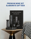 CIRCLE JOY Rechargeable Electric Wine Opener Set 7-in-1 Aluminum Alloy Wine Gift Set with Electric Corkscrew, Foil Cutter, Wine Pourer, Storage Base, Vacuum Pump and 2 Wine Stoppers