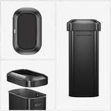 EKO Urban 16 Gallon/60 Liter Open Top Stainless Steel Slim Commercial Trash Can, Tall Kitchen Trash Bin, Heavy-Duty Commercial Grade Large Garbage Bin for Home, Office, Hotel, Restaurant, Matte Black