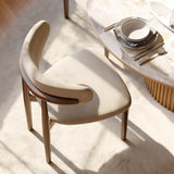 POVISON 60" Sintered Stone Glossy White Round Dining Table Set for 6 With Modern Chairs for Living Room, Kitchen (7 Pieces)