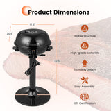 HAPPYGRILL 1600W Electric Grill Outdoor, Portable BBQ Grill with Warming Tray, Removable Non-Stick Grill Rack, Adjustable Temperature& Oil Drip Tray for Patio, Camping, Picnic (Balck)