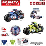 Liberty Imports 2.4Ghz RC Motorcycle Remote Control Stunt Drift Bike Racing Vehicle - 1/10 R/C High Speed Cyclone Motorbike and Riding Figure with 360° Spinning Wheels Action (Blue)