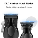 KEMEI Professional Hair Clippers for Men, Cordless Barber Clipper Beard Trimmer Foil Shaver Nose Eyebrow Ear Trimmer Set, USB Charging Complete Electric Hair Cutting Kit with 11 Guide Combs
