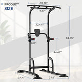 BangTong&Li Power Tower, Pull Up Bar Dip Station/Stand for Home Gym Strength Training Workout Equipment (Black-02)