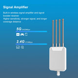 Vvikizy High Power Outdoor Wireless Router, 3000M WiFi 6 with 4 External 7dBi Antennas, Support POE for Large Outdoor Areas Farms Estates (US Plug)