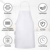Foaincore 24 Pack Bib Aprons, Unisex Apron No Pocket Bulk Machine Washable Plain Aprons for Women Men Chef Kitchen Drawing (White)