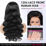 KRKRYQ 40 Inch Body Wave Human Hair Wig Pre Plucked 180% Density 13x6 HD Transparent Lace Frontal Wigs Human Hair Glueless Human Hair Wigs For Women Natural Color