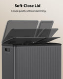 Dual Trash and Recycling Bins for Kitchen, 13+6 Gal Dual Trash Can, Gray