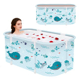 Portable Foldable Bathtub,Foldable Soaking Bathtub for Adults, Freestanding Bathtubs, Hot Bath Tub, Ice Bath, Family Bathroom SPA Tub 47.2x19.7x21.7inch (Fish)