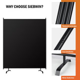 Room Divider Panel, 100% Blackout Privacy Screens with Wider Feet, 5 Ft Portable Room Partition for Room Separator
