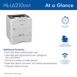Brother HL-L6210DWT Business Monochrome Laser Printer with Dual Paper Trays, Wireless Networking, and Duplex Printing