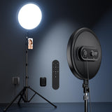 Weilisi Large Ring Light with Stand, 72“ Tripod with Ring Light, 6500K Full-Screen Ringlight Tripod for iPhone with Phone Holder, Selfie Light for Makeup, Barber, Video Recording, Photography