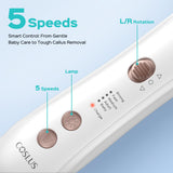 COSLUS C43 Professional Manicure Pedicure Kit, 5-in-1 Electric Nail File for Toenail Hand Feet Care - Wider Grinder for Thick Nails, Cordless, 5 Speed, for Men Women Seniors Home Salon, White (END10)